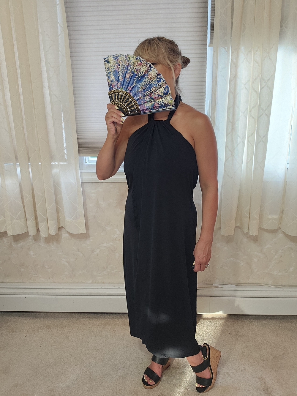 VENUS Black Halter Midi Dress - Picture 1 of 7